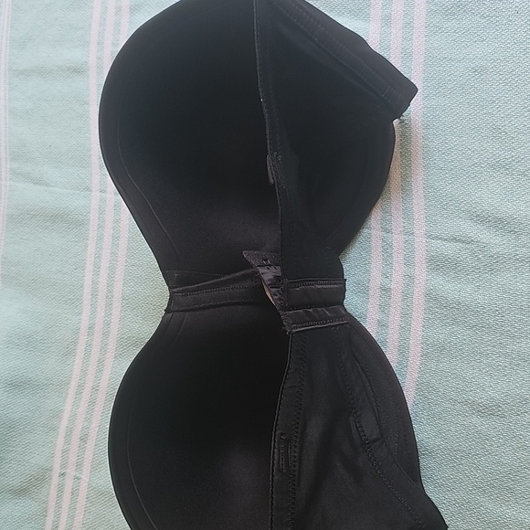Maidenform Stay Put Strapless Underwire Bra 38DD Like New Black - Picture 3 of 7